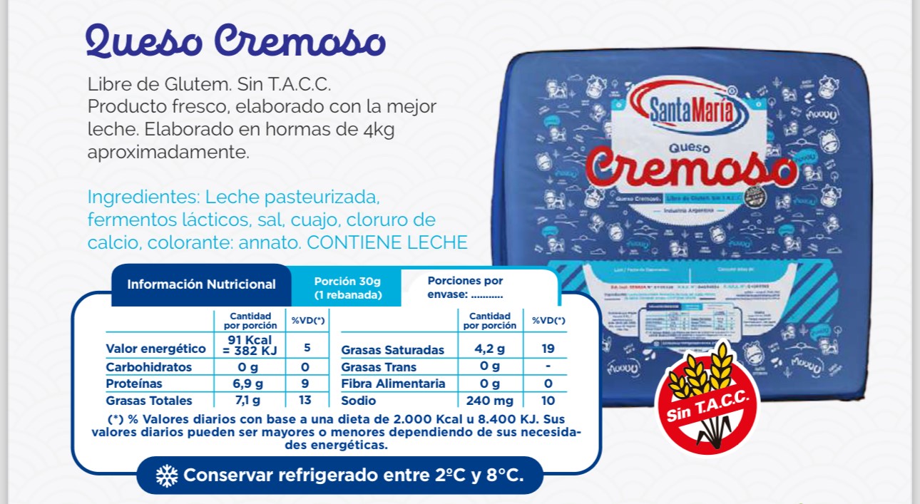 QUESO CREMOSO SANTA MARIA