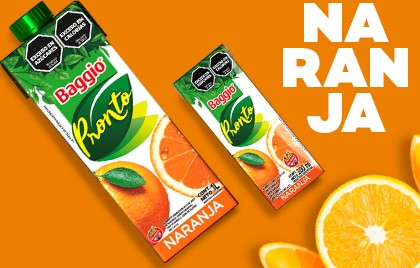 JUGO BAGGIO NARANJA 8X1LTR.