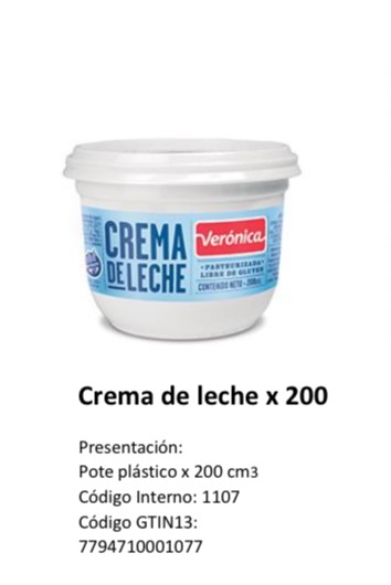 CREMA DE LECHE EN POTE VERONICA X200C.C.
