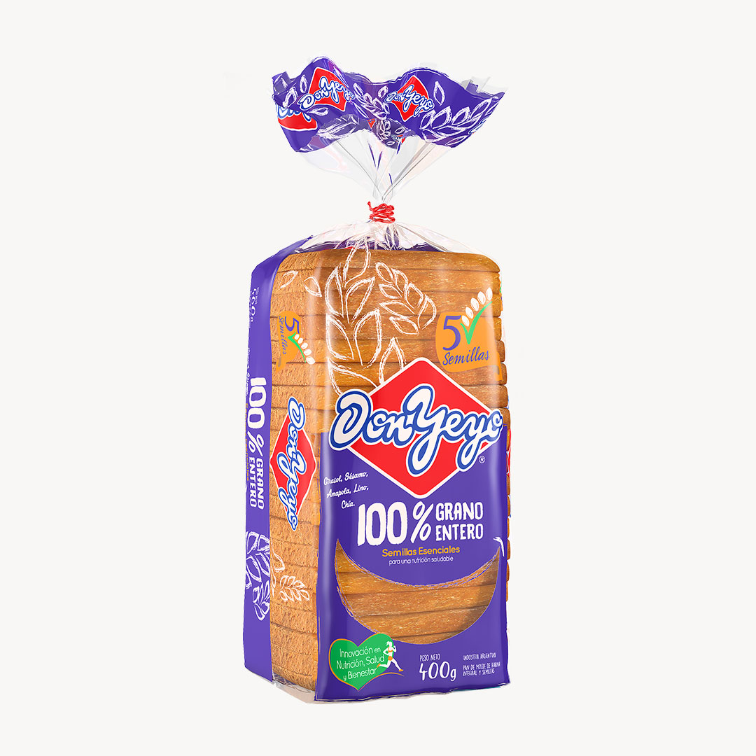 PAN LACTAL 100% GRANO DON YEYO  X400GR.