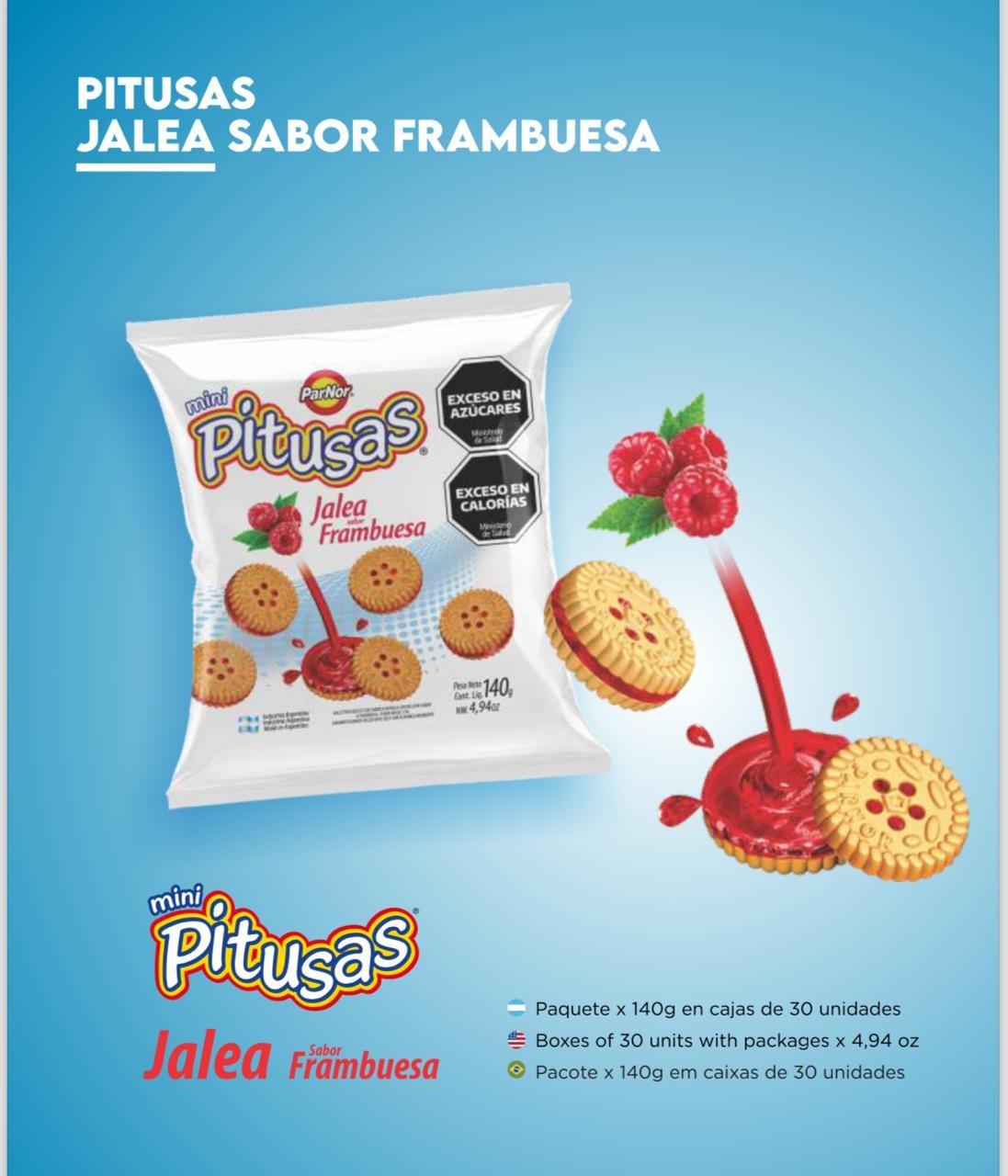 GALLET. MINI PITUSAS JALEA FRAMBUESA X140GR.