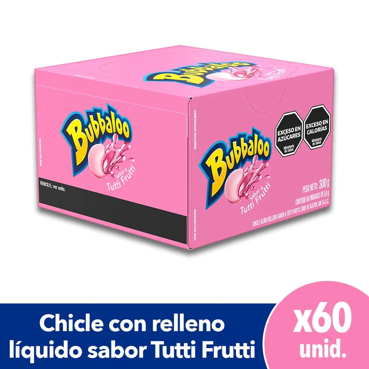 CHICLES BUBBALOO TUTTI FRUTI X60U.