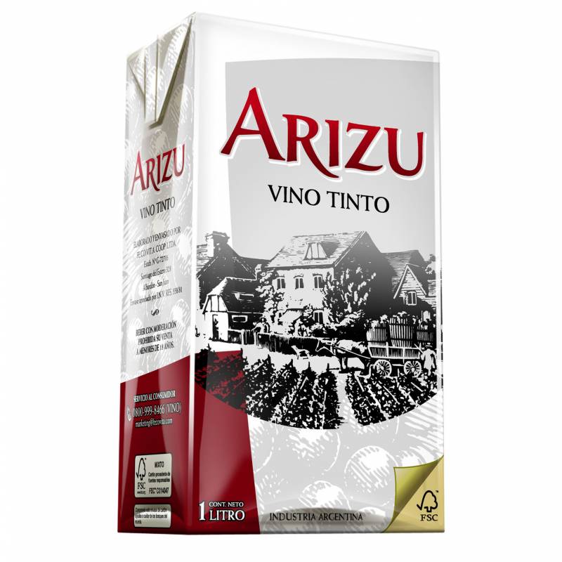 VINO TETRA ARIZU TINTO 12X1LTR.